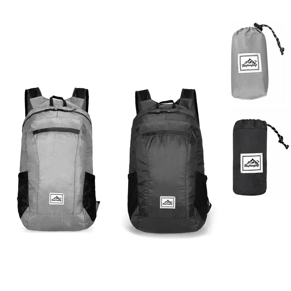 2PCS Foldable Travel Backpack Ultralight 20L Large Capacity Hiking Daypack Adjustable Shoulder Straps Multi Purpose
