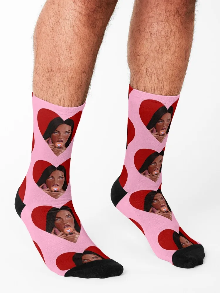 Jennifer’s Body Heart CHECK Socks winter thermal cycling men cotton high quality Girl'S Socks Men's