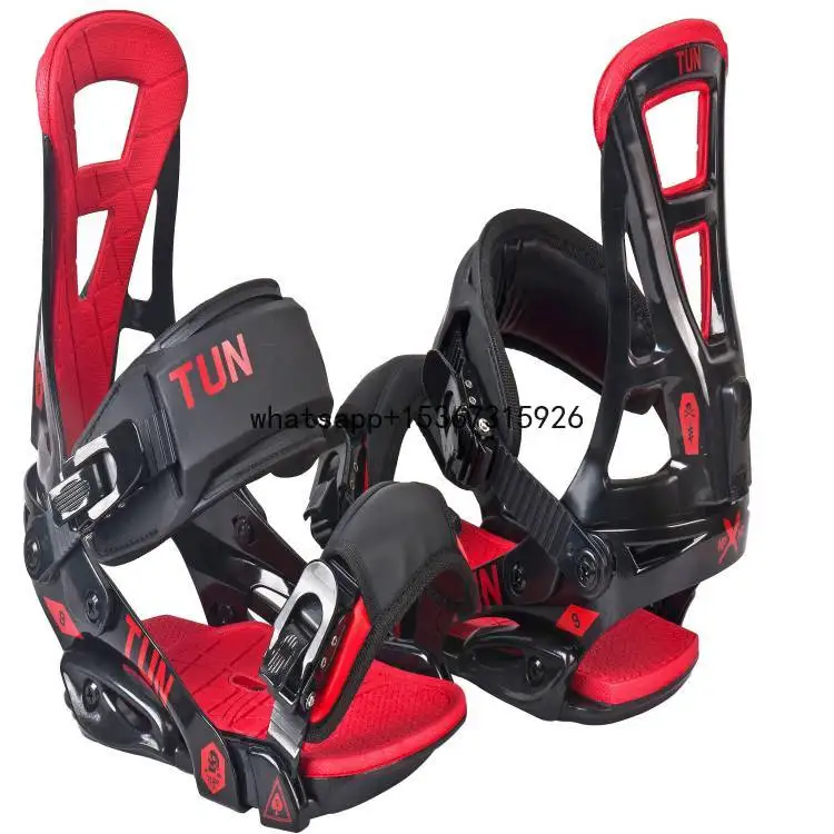 Made in China Ski Manufacturer Color Black&Red Adult New arrival bindings for adult clip buckle straps strap snowboard binding