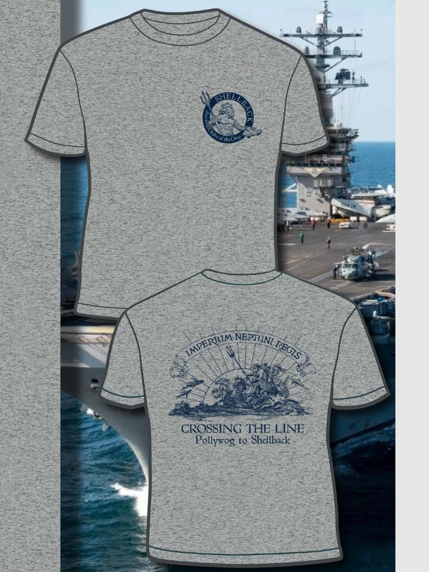 Shellback Crossing The Line Naval Marine Corps T-Shirt Short Sleeve Casual 100% Cotton O-Neck Mens T-shirt Size S-3XL