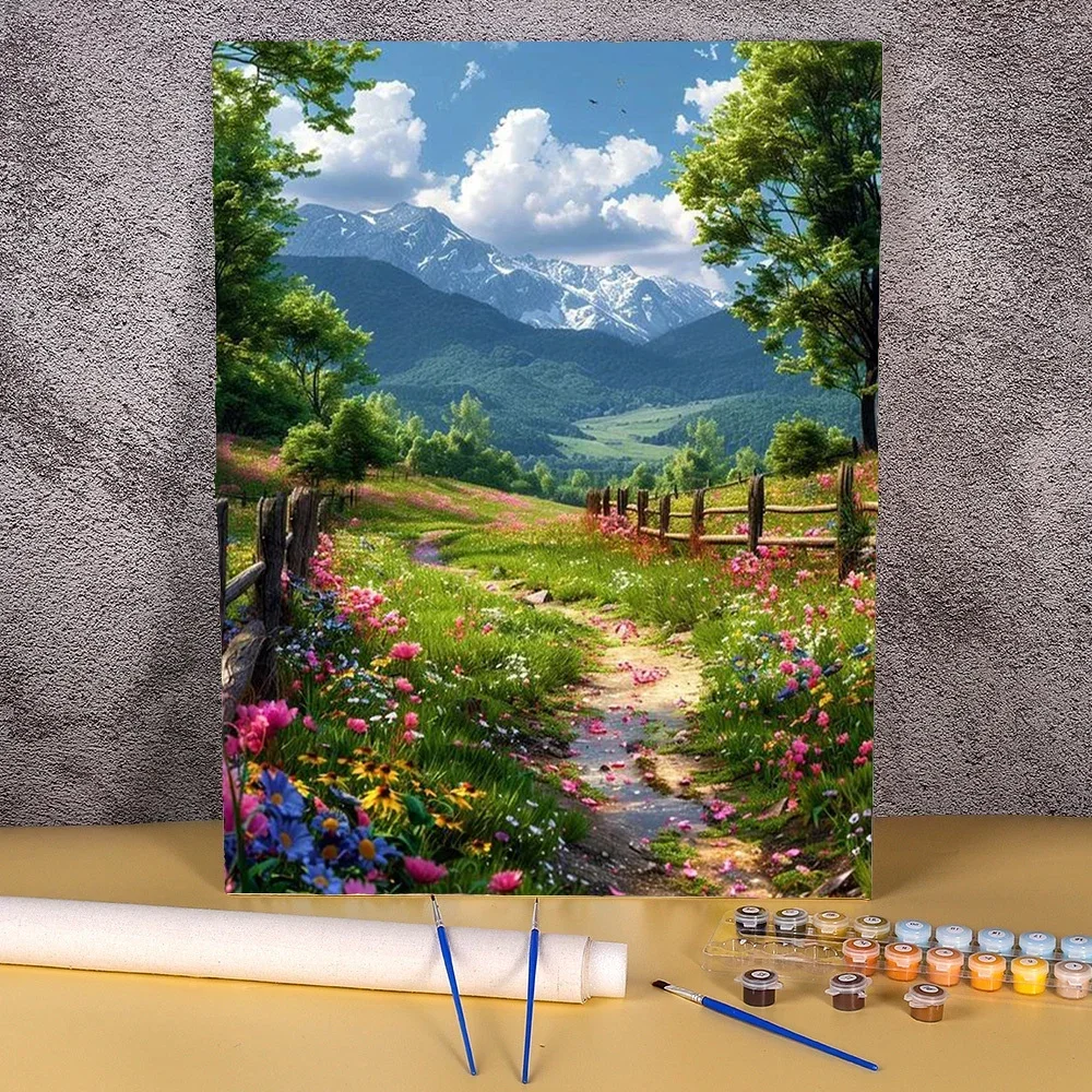 

586323 Painting By Number Mountains Landscape Paint By Number Kit For Adults Diy Draw Numbers For Home Decor Living Room Wall