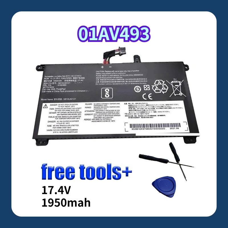 

Replacement Battery 01AV493 High Capacity 1950mah 17.4V Li ion for Lenovo ThinkPad T570 T580 P51s P52s Laptop Long Life Safe