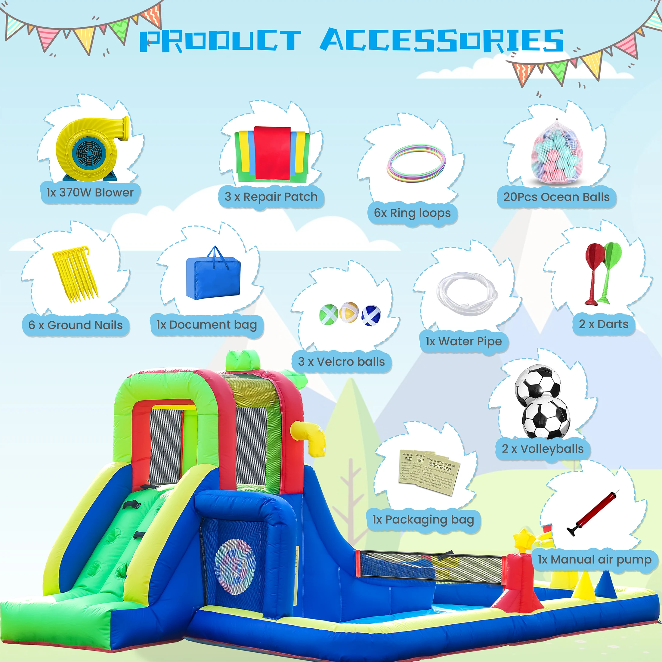 Parco gonfiabile per scivoli d'acqua in coccodrillo 8 in 1 per parco giochi per bambini commerciali bagnati e asciutti nel cortile dei bambini