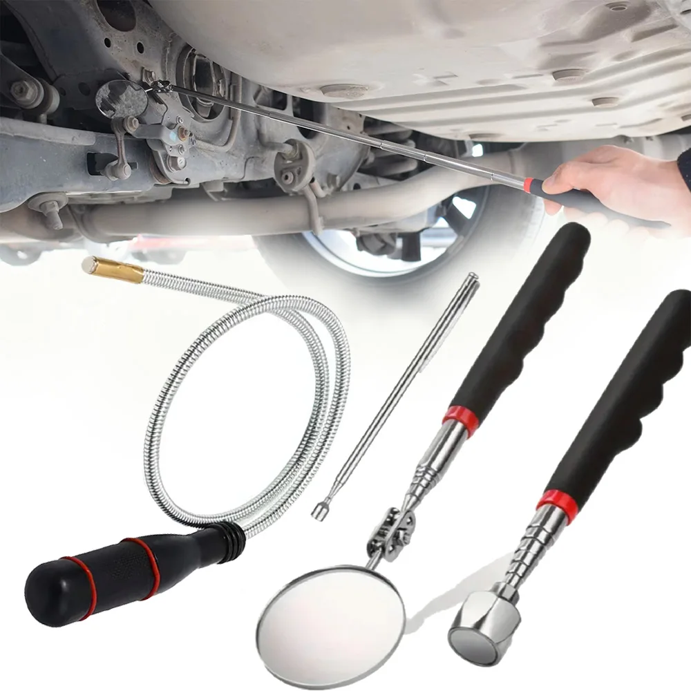 Portable Telescoping Magnetic Pickup Tool Metal Flexible Extendable Pick Up Nut Bolt Extendable Magnet Pickup Rod Stick