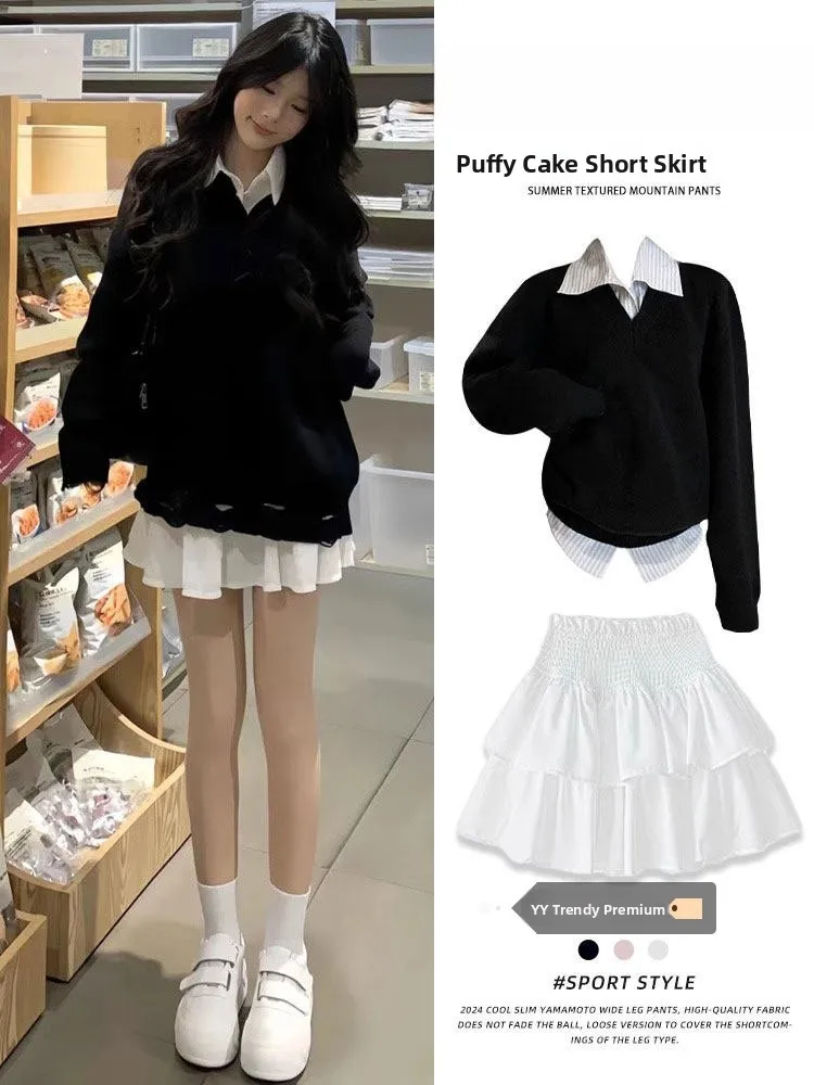 

Белая шифоновая пышная юбка-кейк для женщин, зимняя, маленького размера, плиссированная, с завышенной талией, утягивающая, А-силуэт, короткая юбка с кружевным подолом