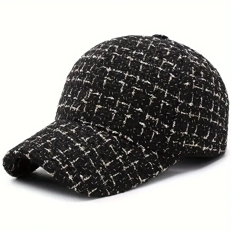 Lebhafte goldene karierte Baseballkappe – elegante, einfarbige Papa-Mütze mit leichtem, verstellbarem Design, perfekt für Golf und Sonnenschutz – Detail 2