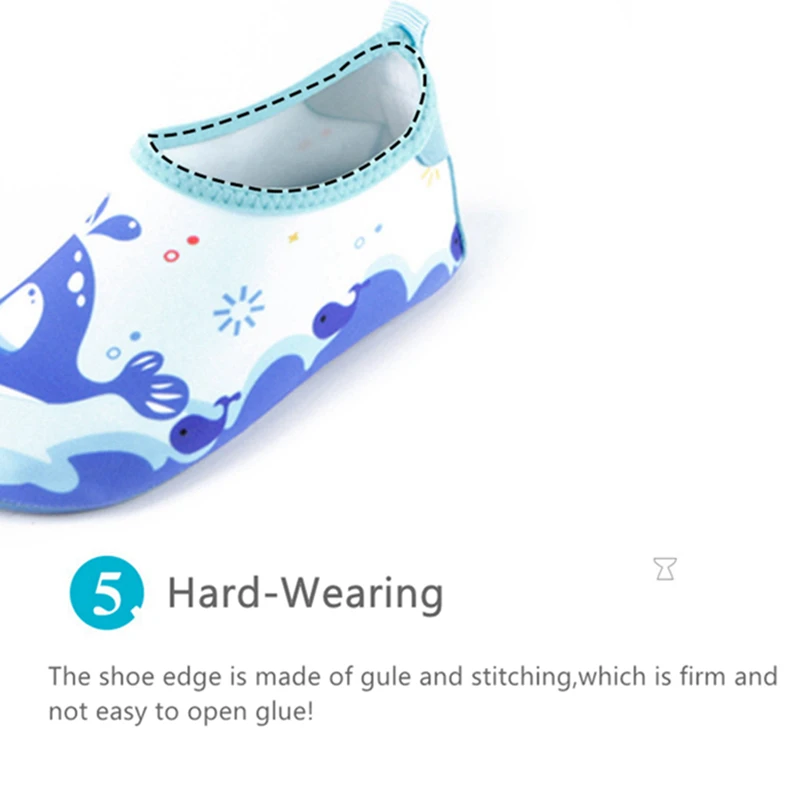 Kids Water Shoes Girls Boys Beach Swimming Shoes Quick Dry Non-Slip Water Skin Barefoot Sports Shoes Aqua Pool Snorkeling Socks - view 5