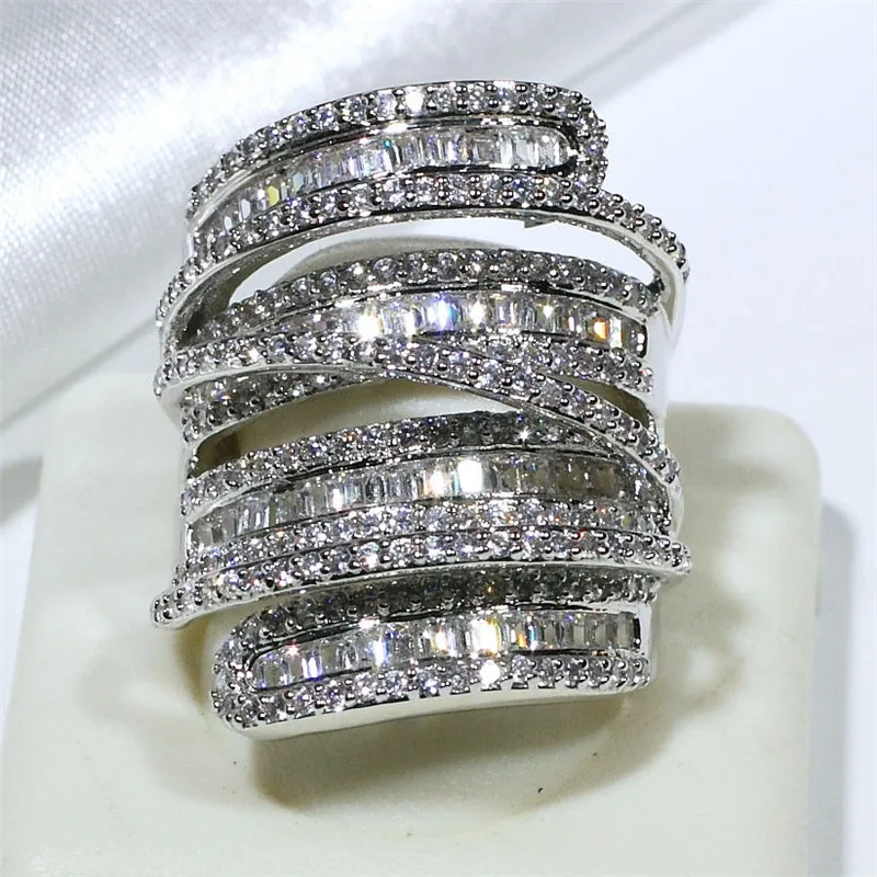 

Luxury Lab Diamond Ring 925 Sterling Silver Engagement Wedding Band Rings for Women Men Jewelry