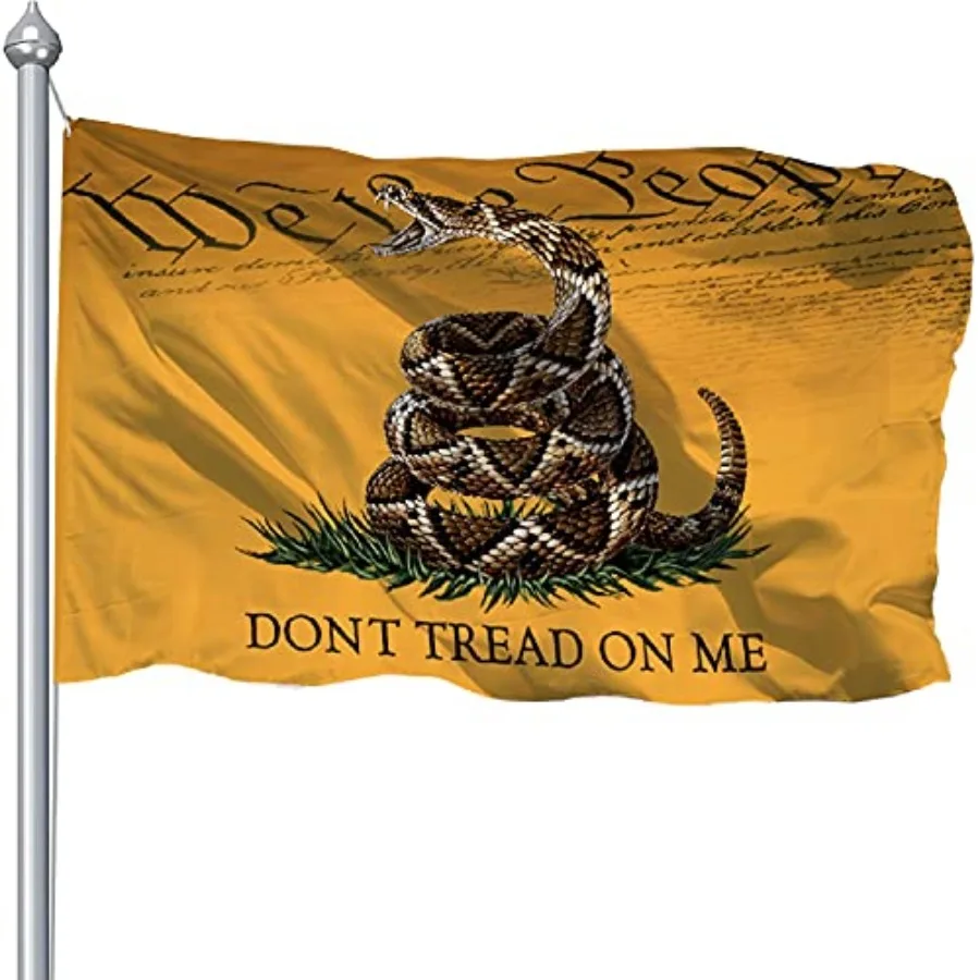 Dont Tread On Me Flag 3x5 Ft, Constitution Rattlesnake Gadsden Flags Banner With Brass Grommet, Double Printed USA US Don't Tre