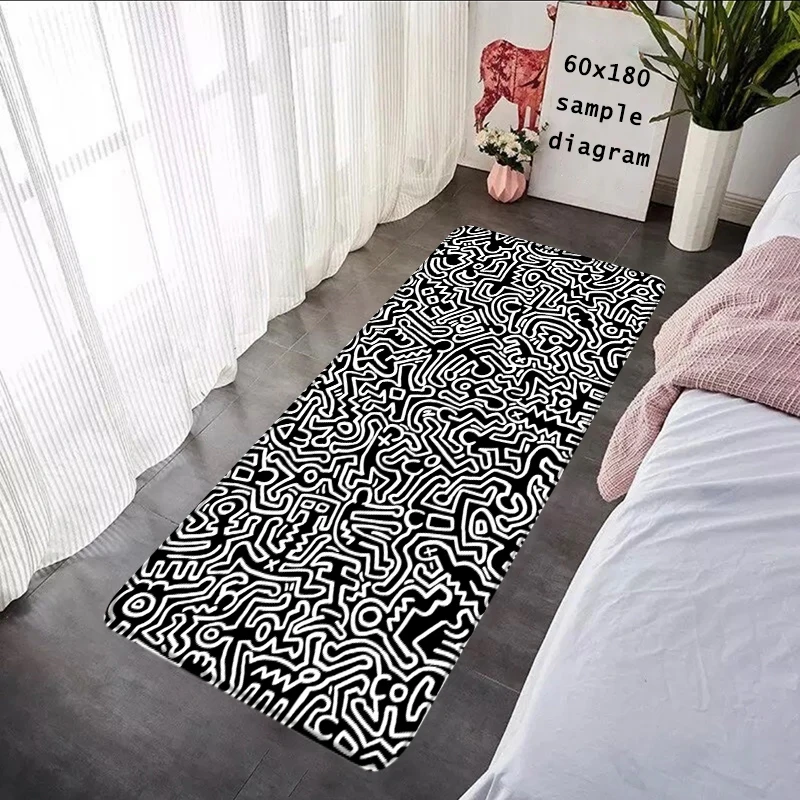 Bathroom Rugs Doodle Bedside Carpet Keiths Harings Entrance Doormat Kitchen Hallway Non-slip Mat Living Room Decor Wedding Gifts