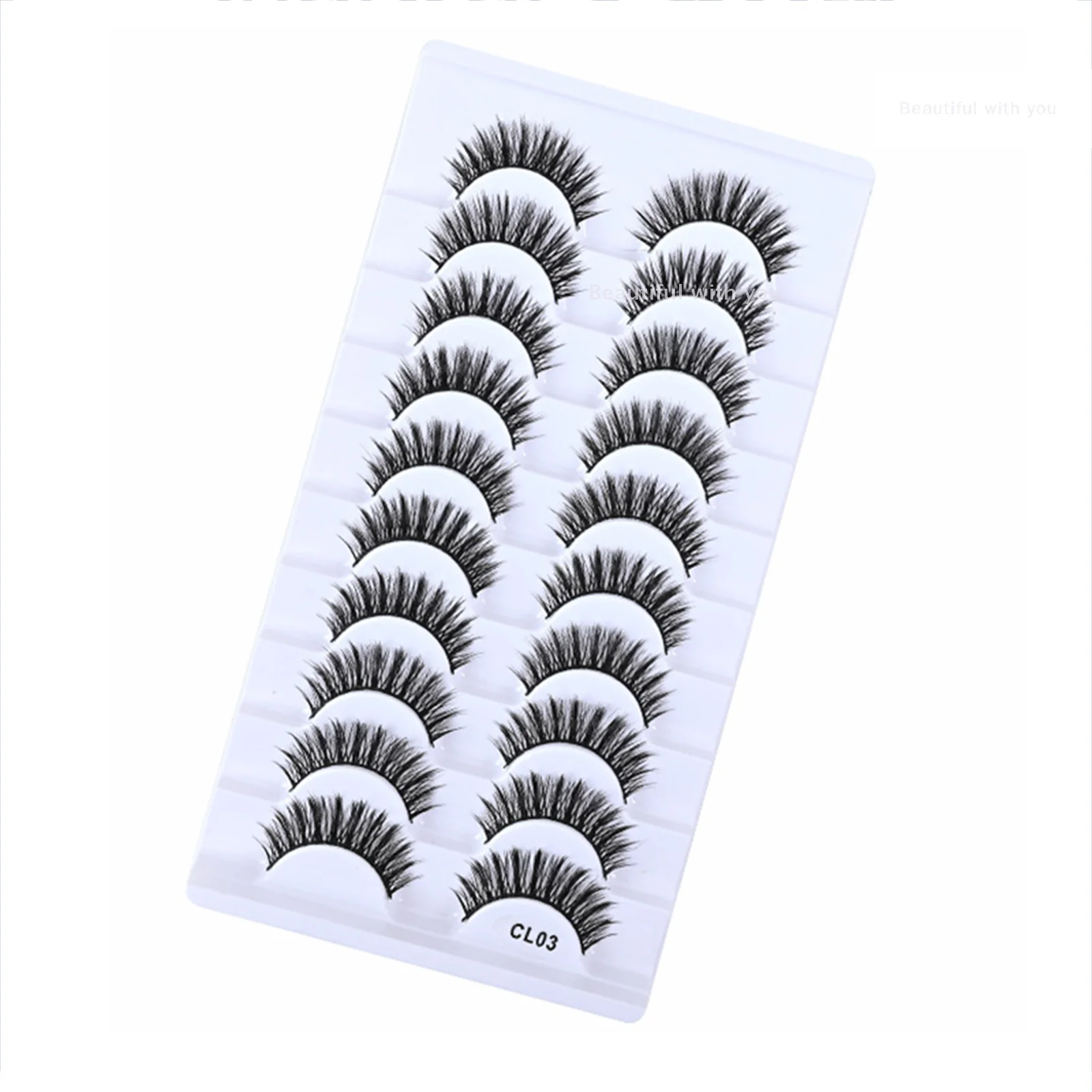 

New10 Pairs Natural 3D Faux Mink Lashes Soft False Eyelashes Cross Messy Dense Eye Lashes Extension Makeup Fake Lashes