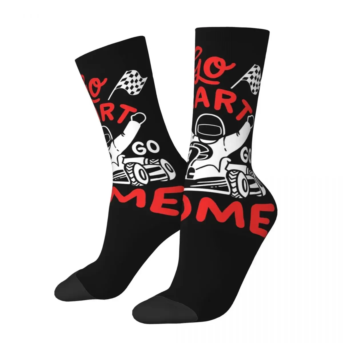 

Go Karting Socks Harajuku Sweat Absorbing Stockings All Season Long Socks Accessories for Man's Woman's Birthday Present