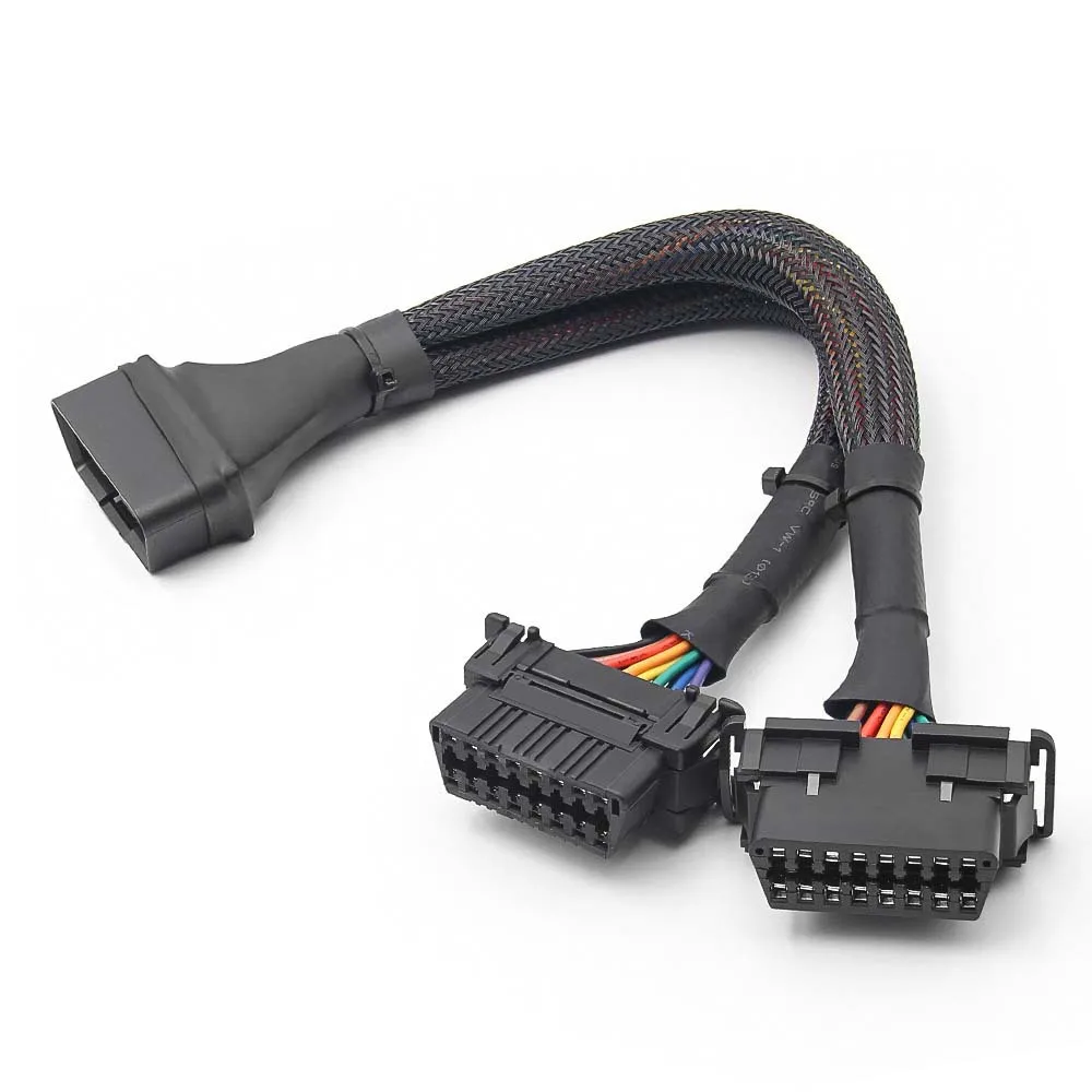 Two specifications of car OBD One Split and Two Wire Harnesses Female Buckle with Full Needle and Full Wire Converted Cable