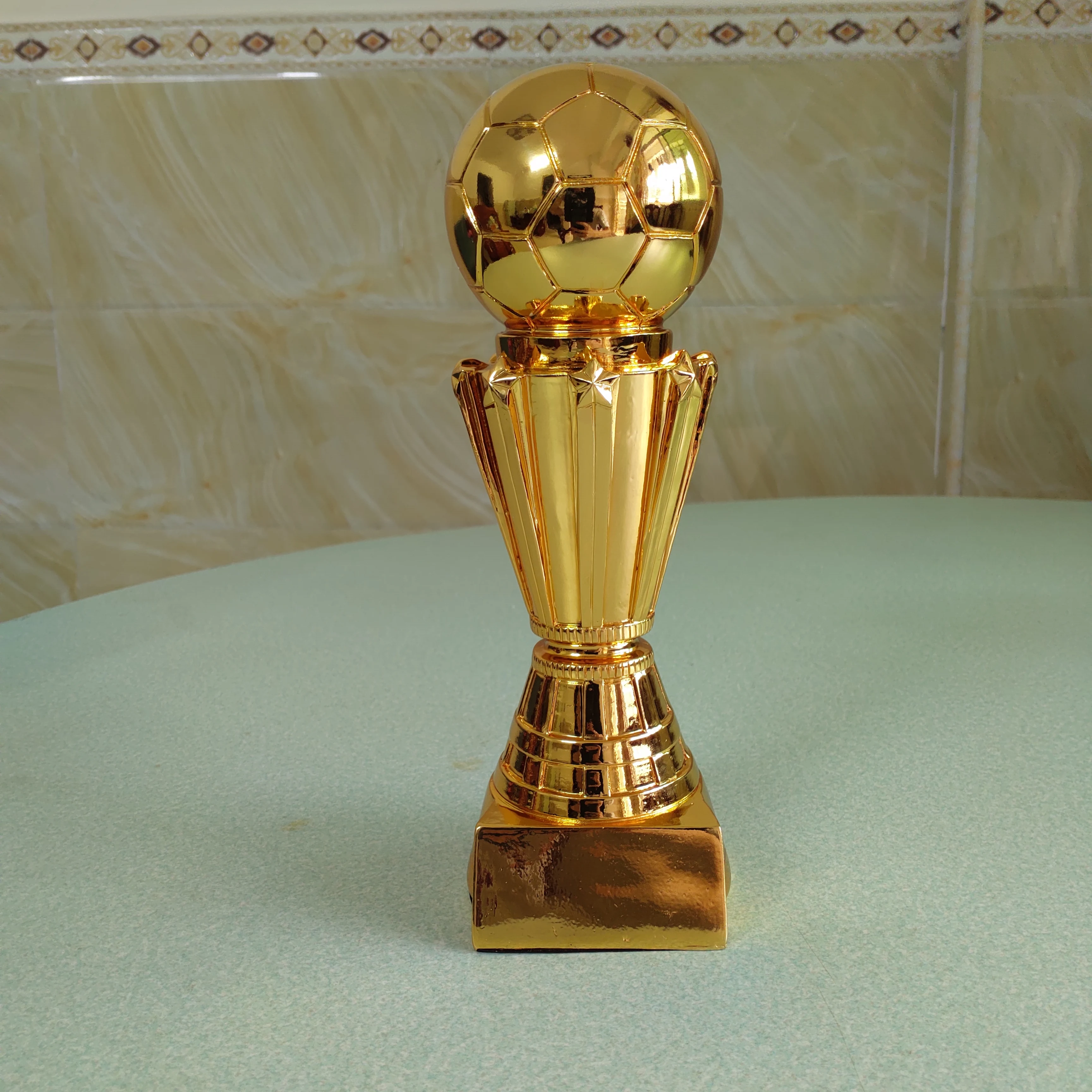 High-grade football trophies resin electroplating football match prizes resin craft decoration