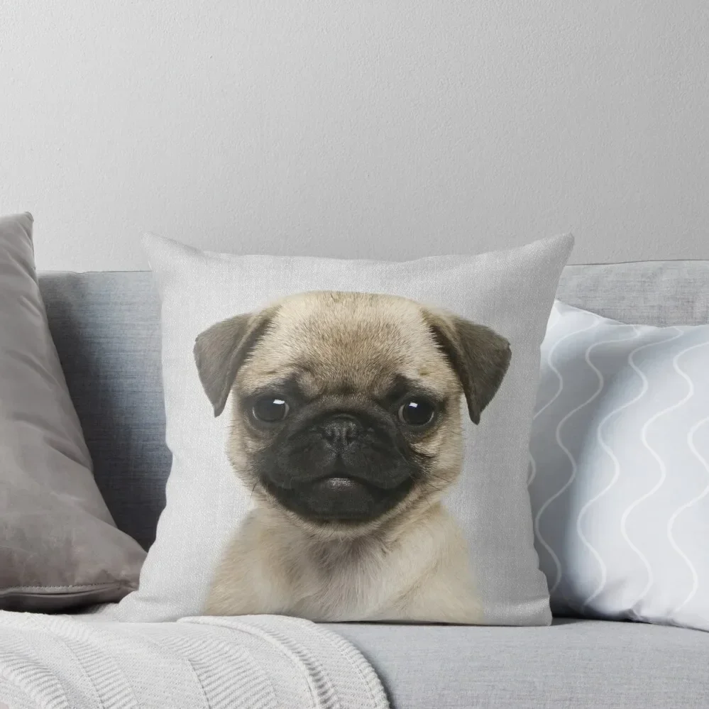 

Pug Puppy - Colorful Throw Pillow Cushion Cover For Sofa Marble Cushion Cover Pillow