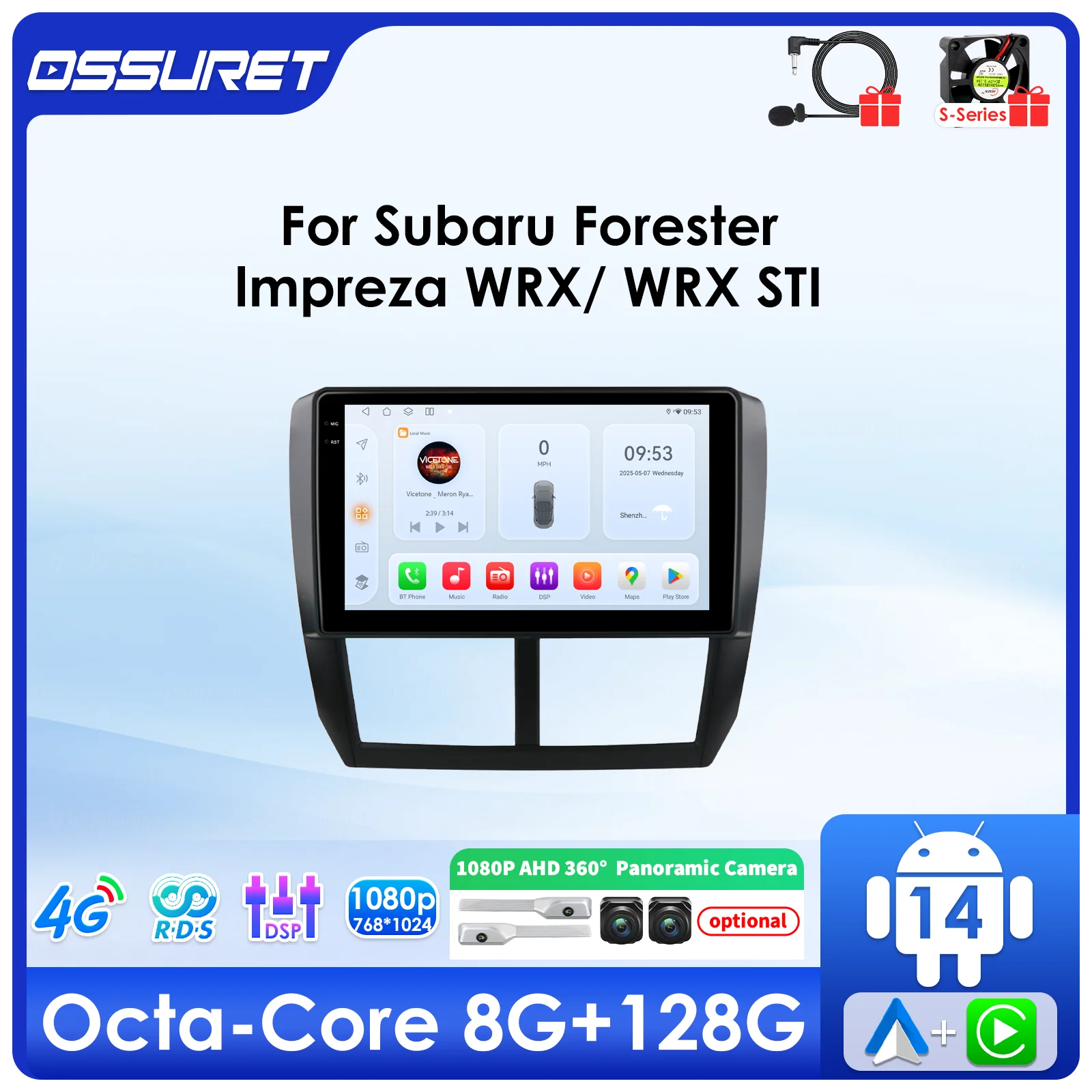 

For Subaru Forester 3 SH Impreza WRX STI 2008 2009 2010 2011 Android Auto Car radio 8Core Carplay multimedia Player GPS Stereo