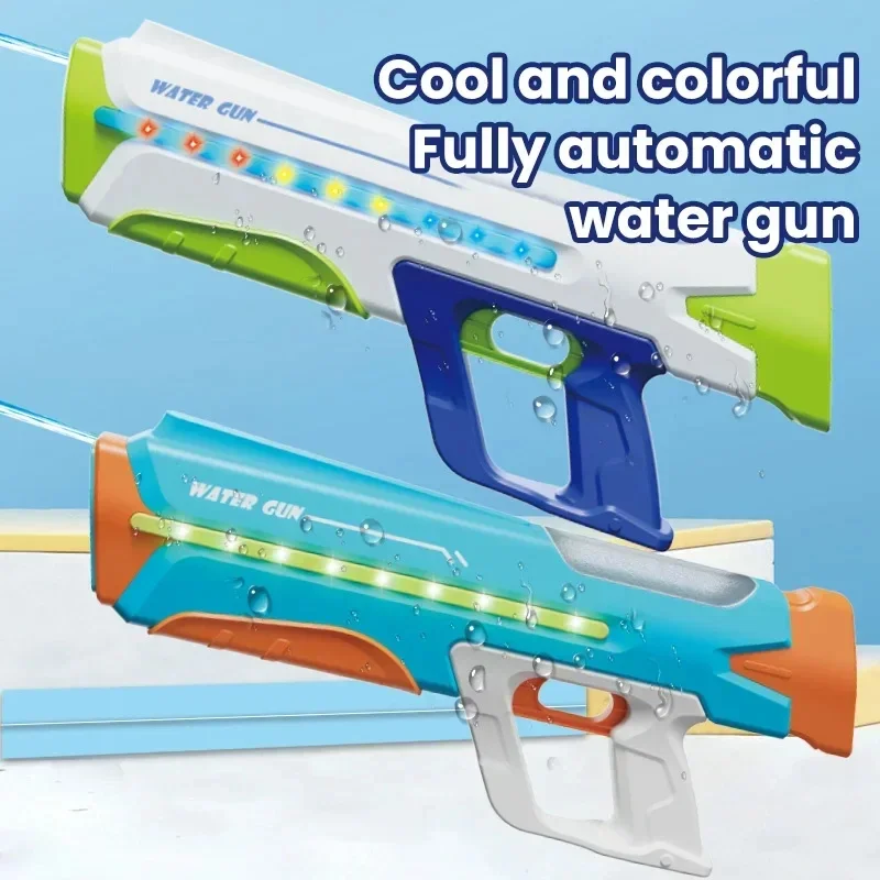 Volautomatisch Led Waterpistool Speelgoed Met Waterabsorptie Elektrische Hogedruk Spray Blaster Zwembad Bad Speelgoed Voor Kinderen Volwassen Geschenken