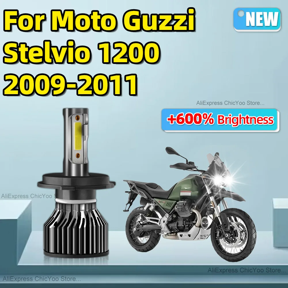 Mini H4 LED Headlight Bulb 15000LM 6000K Motorcycle Headlight with Fan Cooling For Moto Guzzi Stelvio 1200 2009 2010 2011