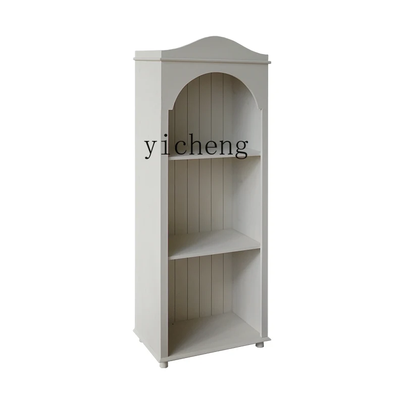 

ZC Vintage Arch Bookcase Cream Style Doll Display Cabinet Living Room Study Storage Clothes Closet Bedroom Storage Side Cabinet