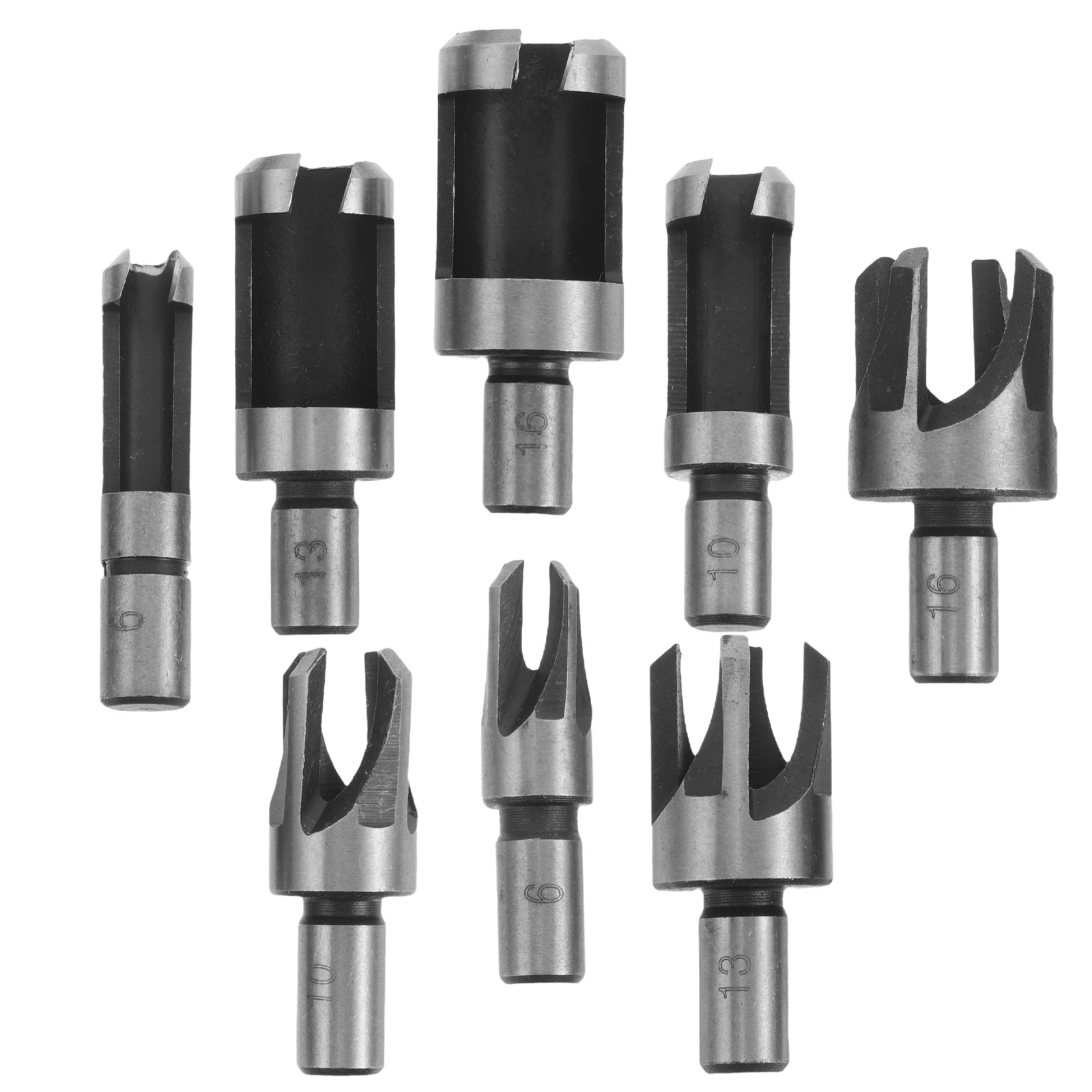 

8Pcs Wood Plug Drill Bit Set Metal Round Shank Wear-Resistant Woodworking Hole Opener for Home Renovation Carpentry