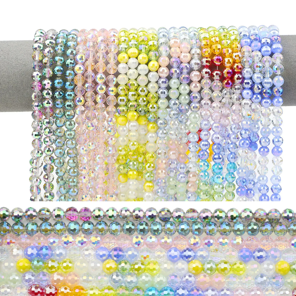 8mm Multi-Color 96-Facetten Kristall Glas Perlen Runde Spacer Lose Perlen Für DIY Schmuck Machen Armbänder Halsketten zubehör