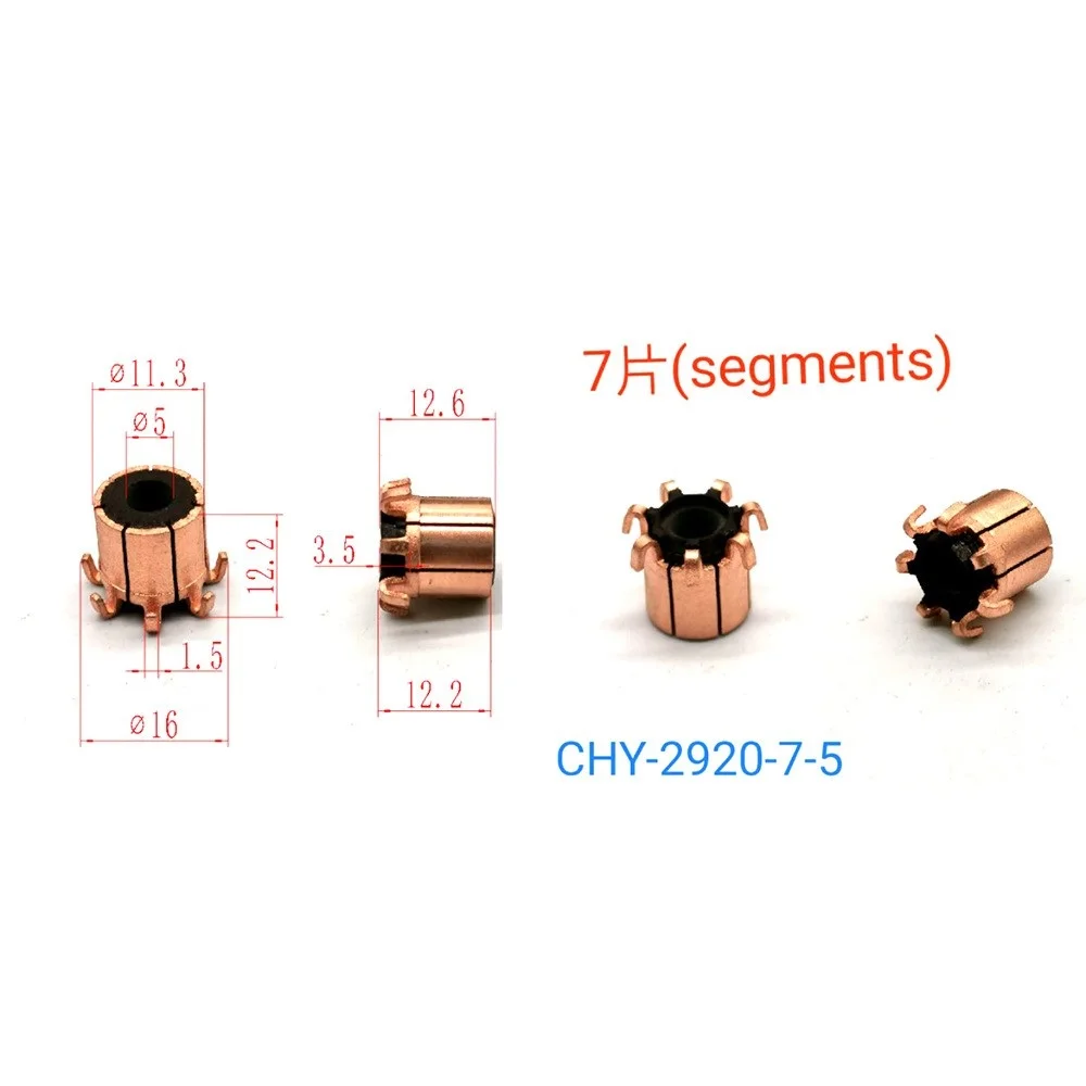 3 Pieces of 11.3*5*12.2*7P Chy-2920-7-5 Are Suitable for Toyota Car Motor Commutators, and All Have the Same Dimensions and Are Universally Compatible
