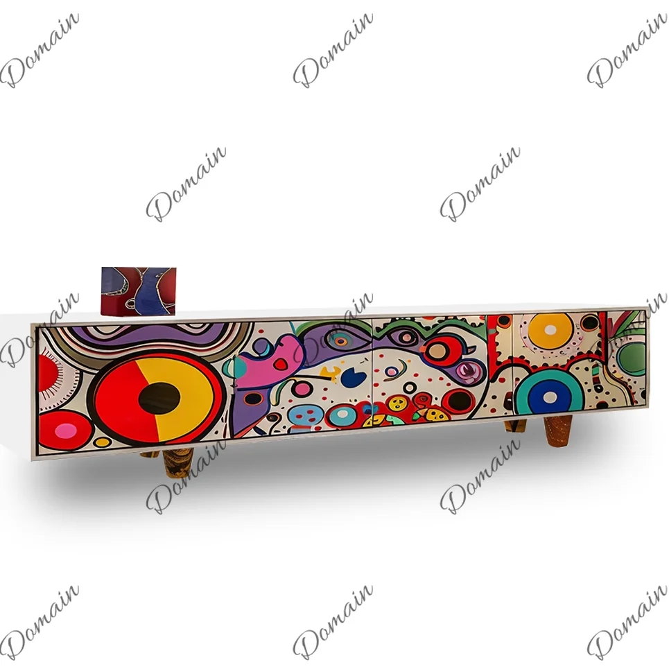 Designer art painting TV cabinet creative high-end aesthetic floor cabinet, need to be customized