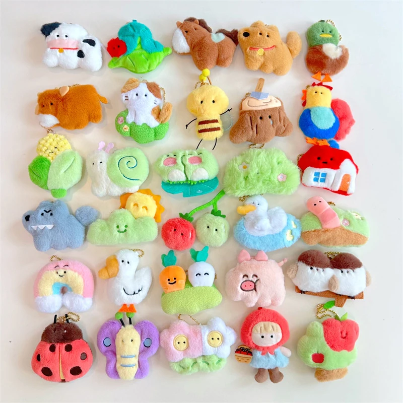 Anime Kawaii Pull Out Childhood Series Plush Doll Refrigerator Magnet Random Cute Cartoon Ins Style Bag Pendant Keychain Gift