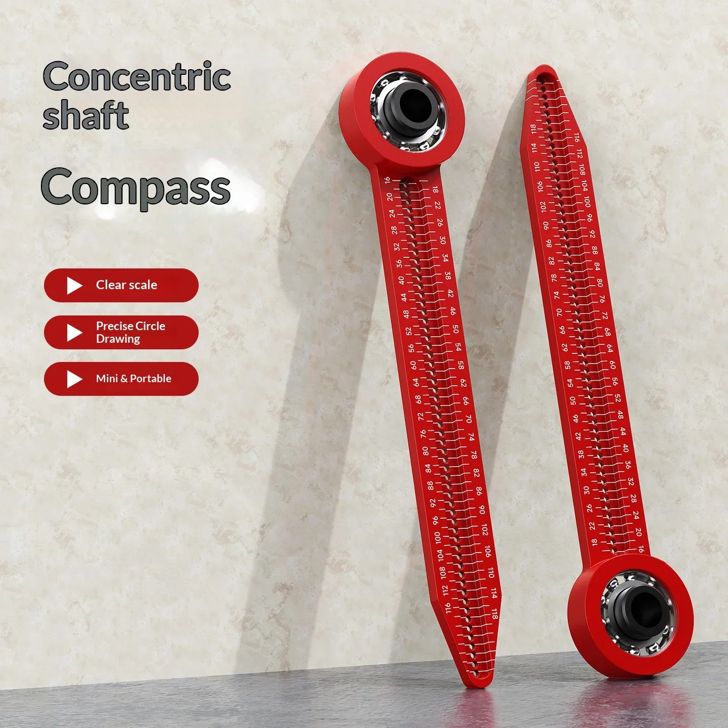 Aluminum Alloy Mini Drawing Compass Industrial Design Woodworking Engineering Hole Ruler