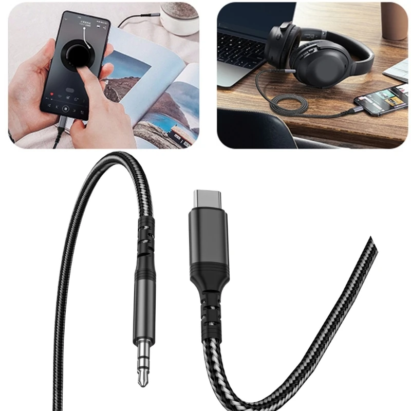 Hifi Type C до 3,5 мм вспомогательный кабель с усиленным процессом литья для легкой потоковой передачи музыки