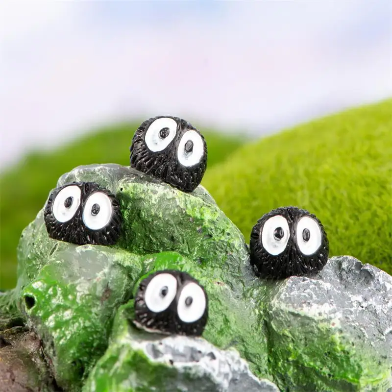 50 قطعة كرة غبار صغيرة الشكل الجان المفردة الراتنج فحم حجري لعبة مصغرة الجنية حديقة موس المشهد الصغير حلية ديكور المنزل