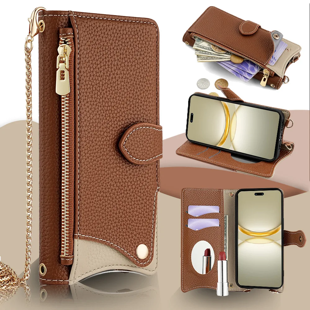 

Solid Color Leather Magnetic Flip Cover for Honor Huawei Nova 15 14 12 11 Ultra/10 9 SE 8 6 7 Pro with Built-in Wallet Card Slot