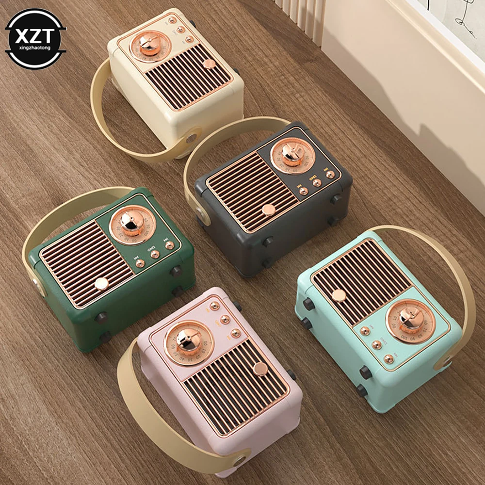 Mini Wireless Retro Bluetooth Speaker Vintage FM Radio Portable USB Interface Classical Decoration Speakers Travel Music Players