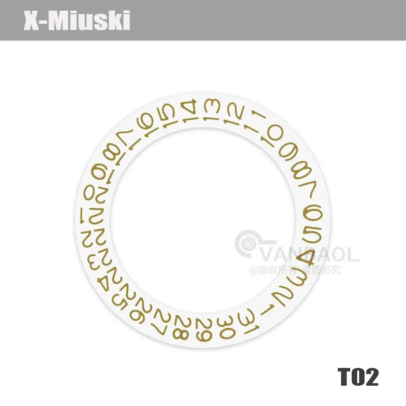 NH35 NH36 ホワイトデイデイト文字盤 NH35 NH36 4R35 4R36 7S 日本製自動巻きムーブメント NH35 デイト文字盤ホイール貼り付けパッチ