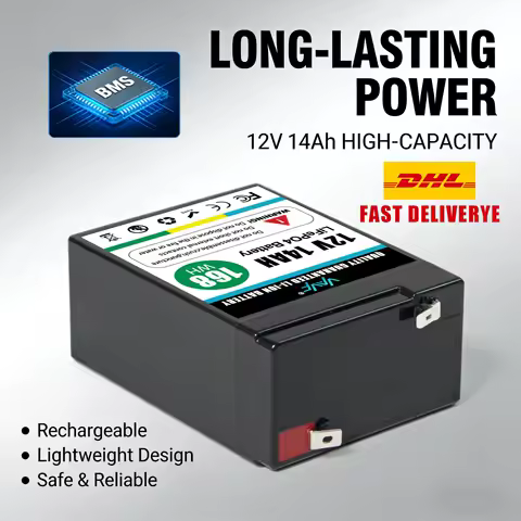 12V⛷️14Ah LiFePO4 Battery with BMS🎿2000+Cyclesfor Solar Energy Storage,RV Travel,Boats,Off-Road Adventures&amp;Off-Grid Homes