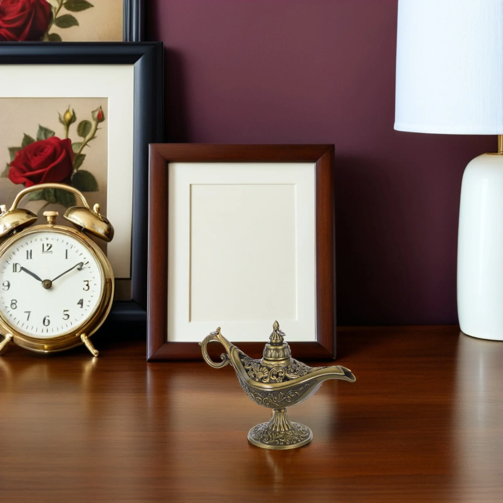 

Metal Zinc Alloy Bronze Incense Burner Elegant Desktop Aroma Diffuser Home Decor Gift Incense Burner