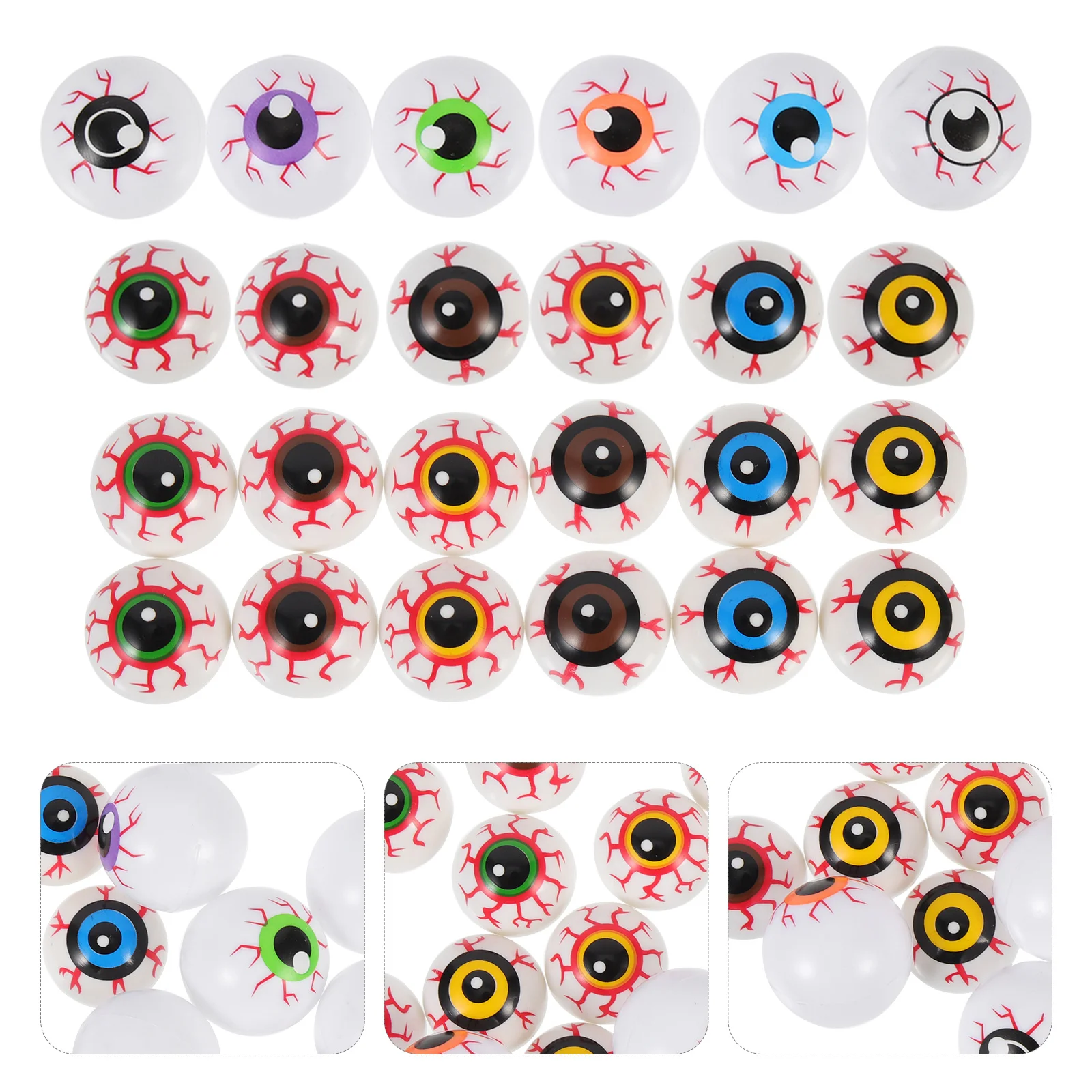 24 pezzi decorazioni per bulbi oculari finti di Halloween occhi finti spaventosi in plastica oggetti di scena per feste forniture horror ornamenti raccapriccianti per feste
