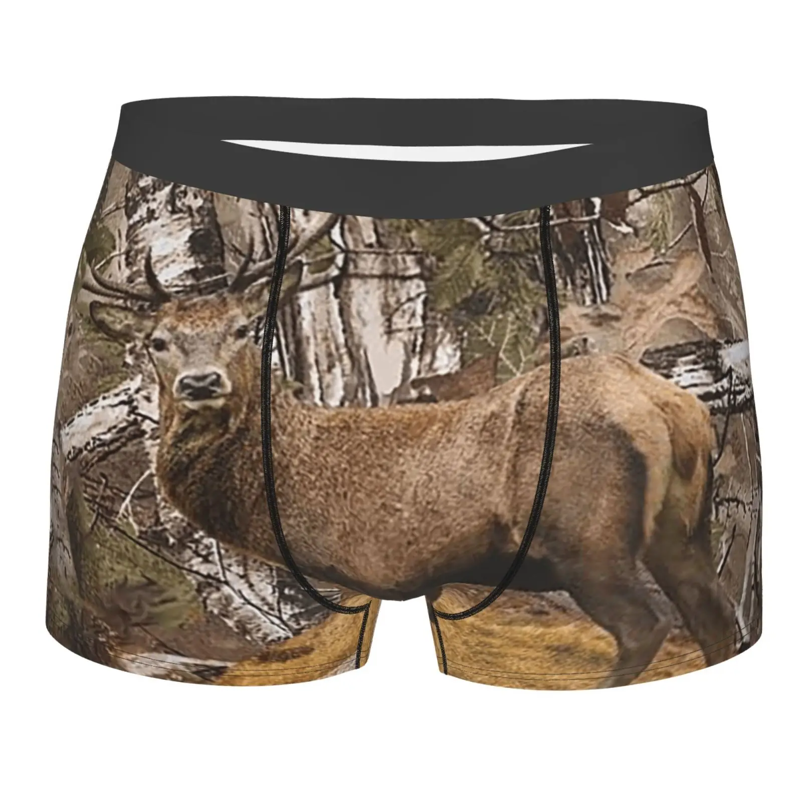 Deer Camo Hunting Forest Print Men Underwear Boxers Men's Novelty Underpant Breathable Printed Male Underpants Man Boxer Briefs