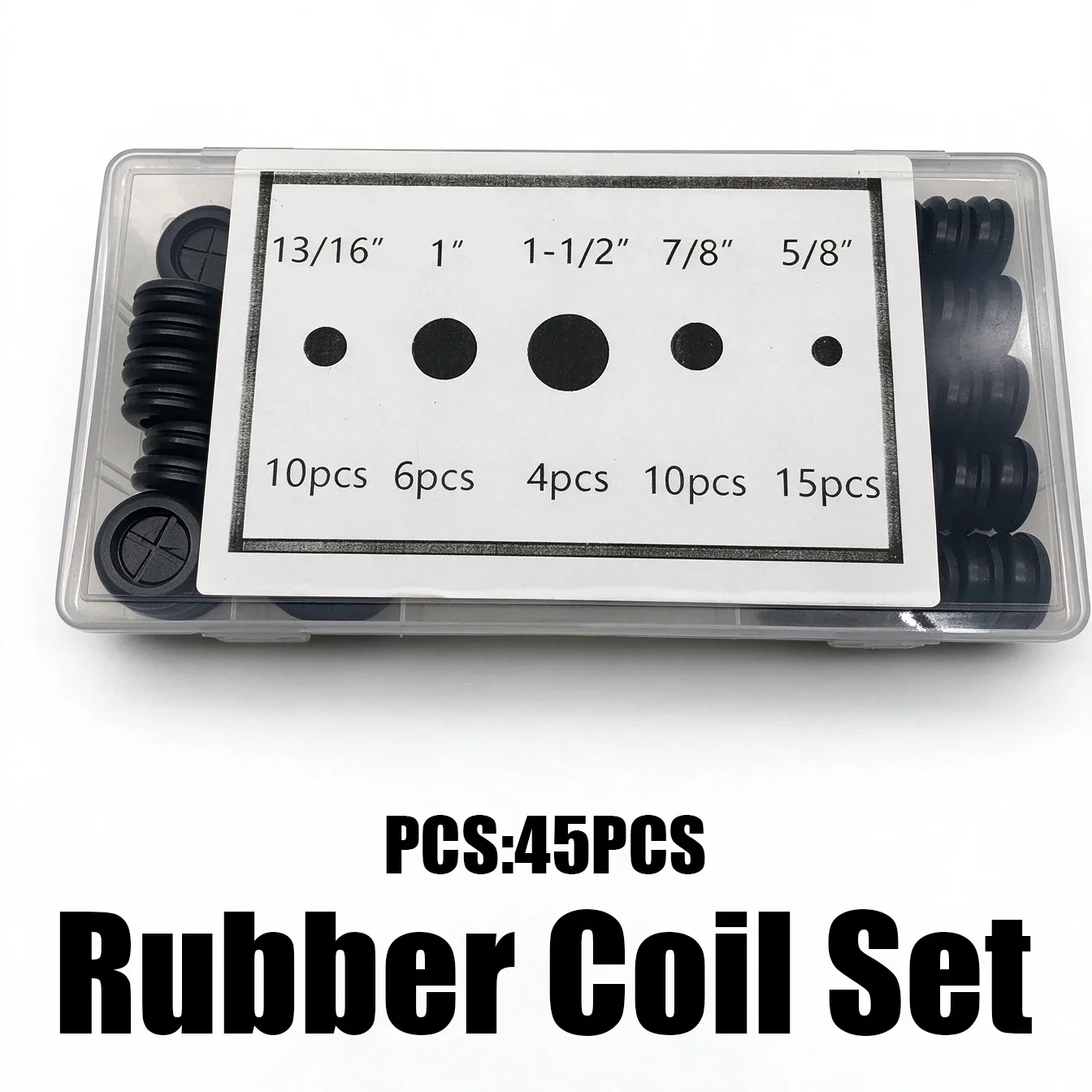 45 Pieces of Black Rubber Coil Cover Box, Wire Perforation Protective Cover, Wear-resistant, Shock-absorbing and Noise Reducing.