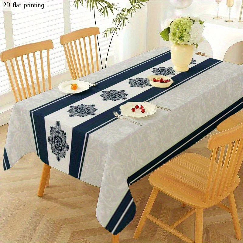 1pc Soft, fashionable and attractive 2D flat tablecloth, machine washable and easy to clean.zyc