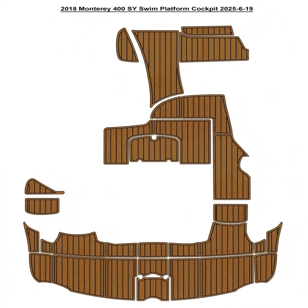 

2018 Monterey 400 SY Swim Platfrom Cockpi Pad Boat EVA Foam Faux Teak Deck Floor Seadek MarineMat Gatorstep Style Самоклеящаяся