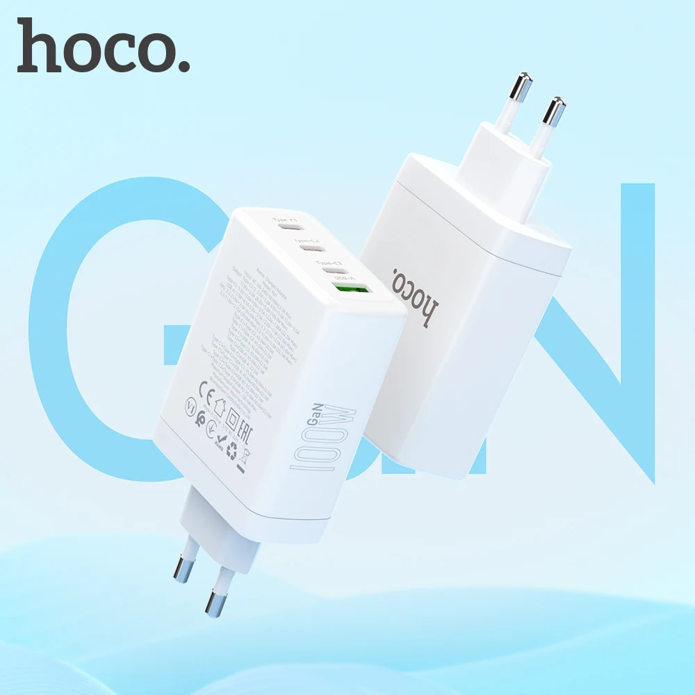 HOCO usb Charger 100W USB Type C PD Fast Charger with Quick Charge 3.0 USB Phone Charger For iPhone 14 MacBook Laptop Smartphone