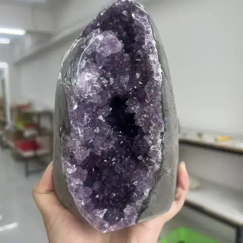 1739 g 15,5 cm natürlicher Uruguay-Traum-Amethyst-Quarzkristall-Clusterständer