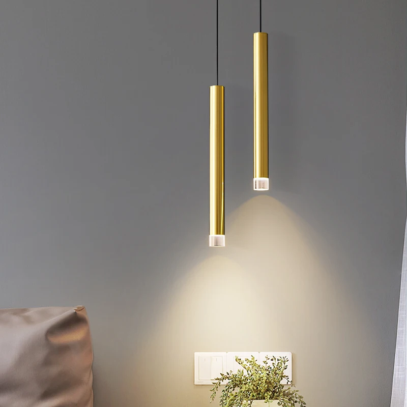 

All-copper bedside chandelier bedroom modern simple dining room creative bar counter design living room background wall