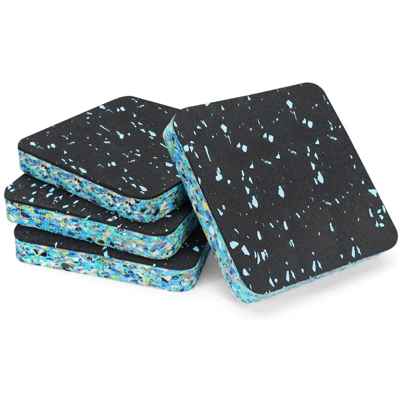 4 Pcs Treadmill Mats, Exercise Equipment Mat, Noise Reduction Anti Vibration Rubber Mats for Stationery Bike, Rowing Machine