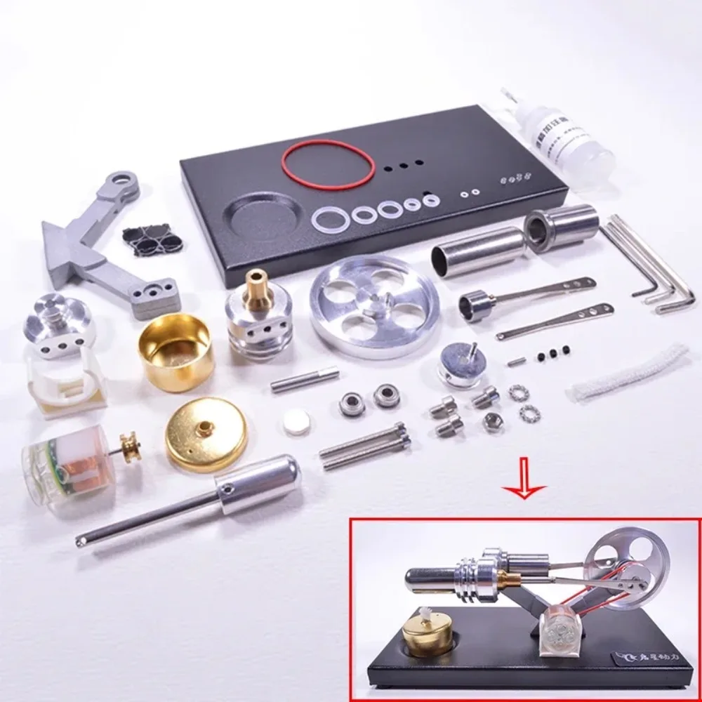 

Stirling Engine Model Assembly kit DIY Generation LED Lamp Scientific Educational Children's Toy Gift Stirling Engine Model