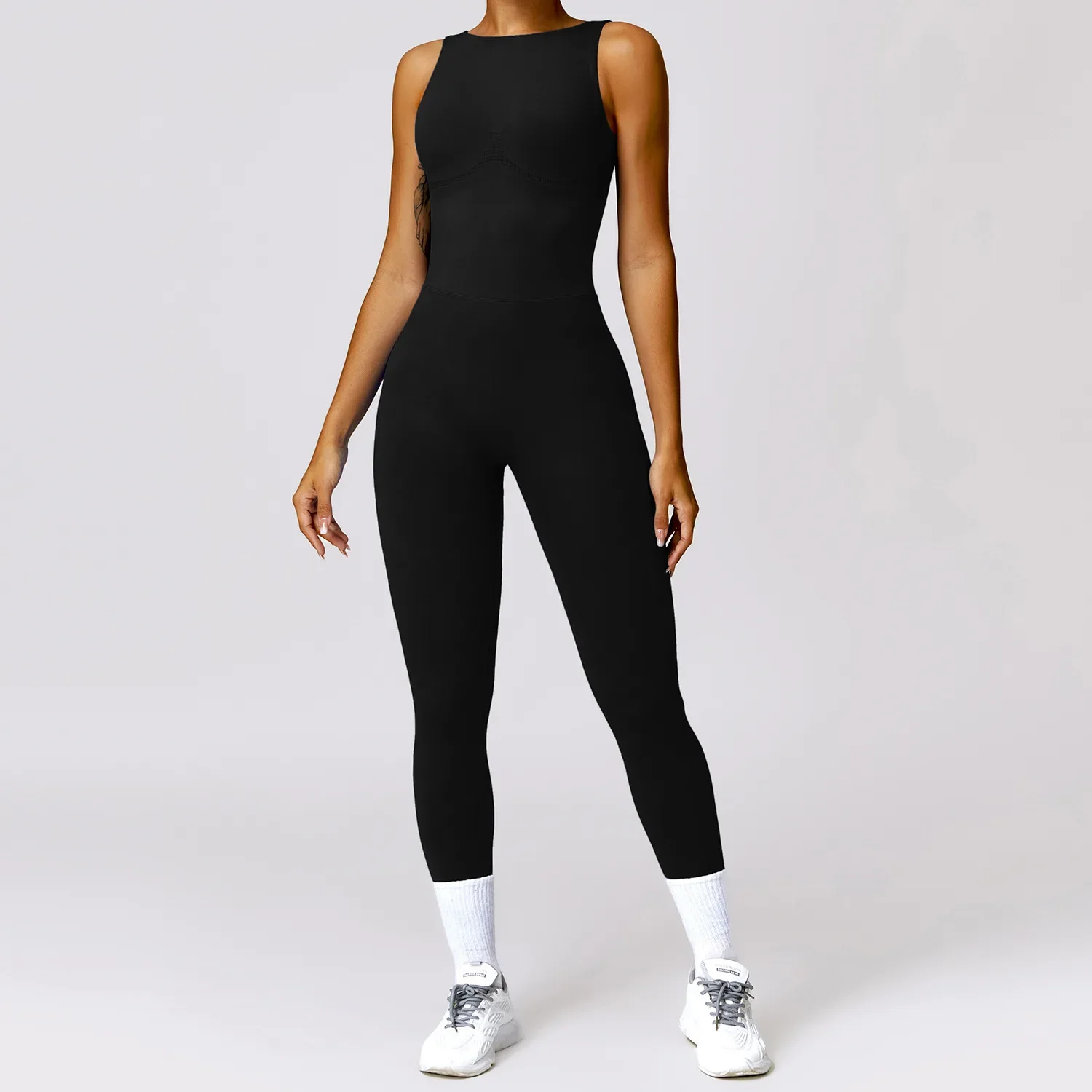 Ropa de gimnasio, conjunto sin espalda, mono corto de Fitness, chándal de entrenamiento siamés, ropa deportiva de realce, mono de mujer, traje de Yoga de una pieza