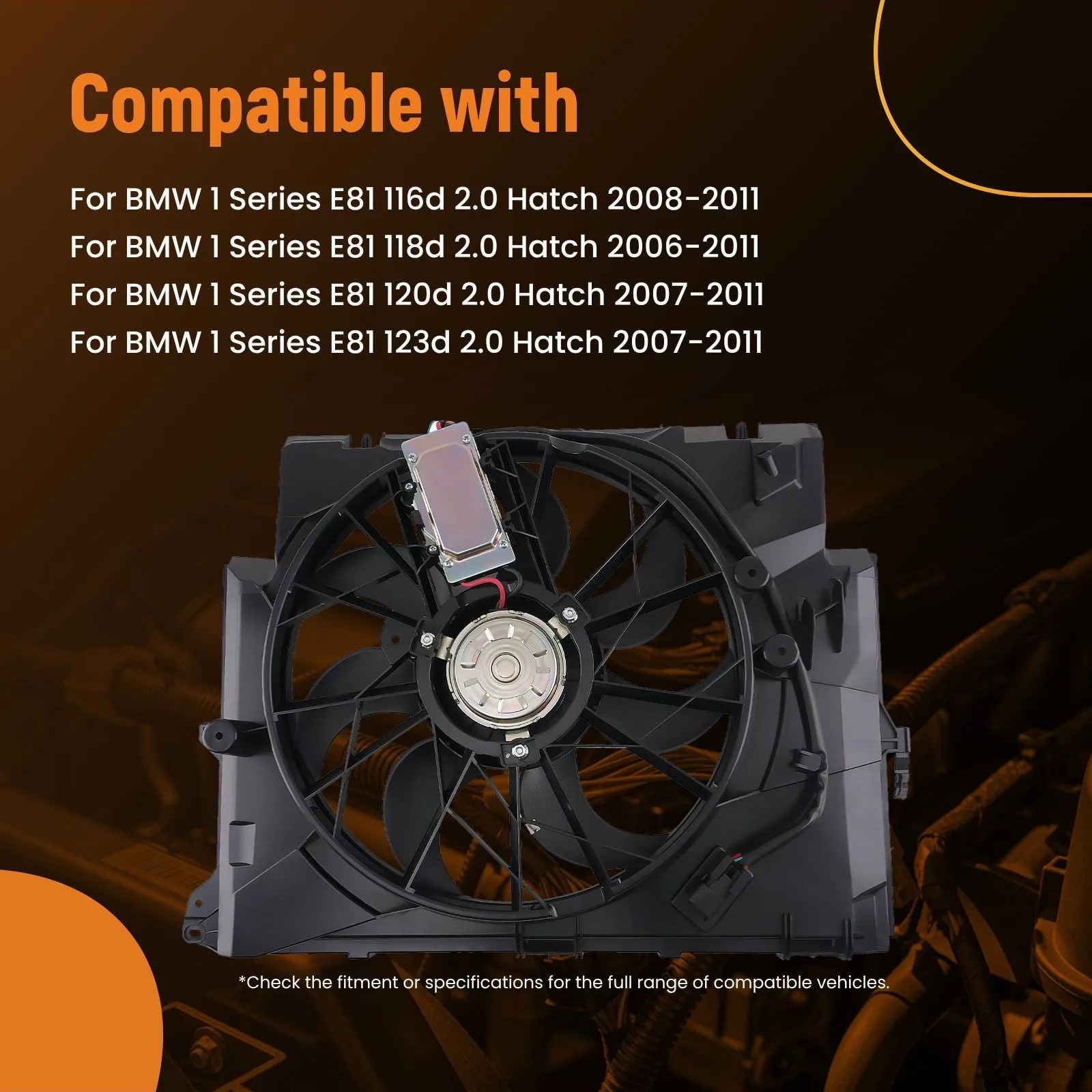 OEID: 17425A3F105 Cooling Radiator Fan Assembly For BMW E90 E91 E92 E93 2005-2012 3 Series Diesel 318D 17427788905,17427801993