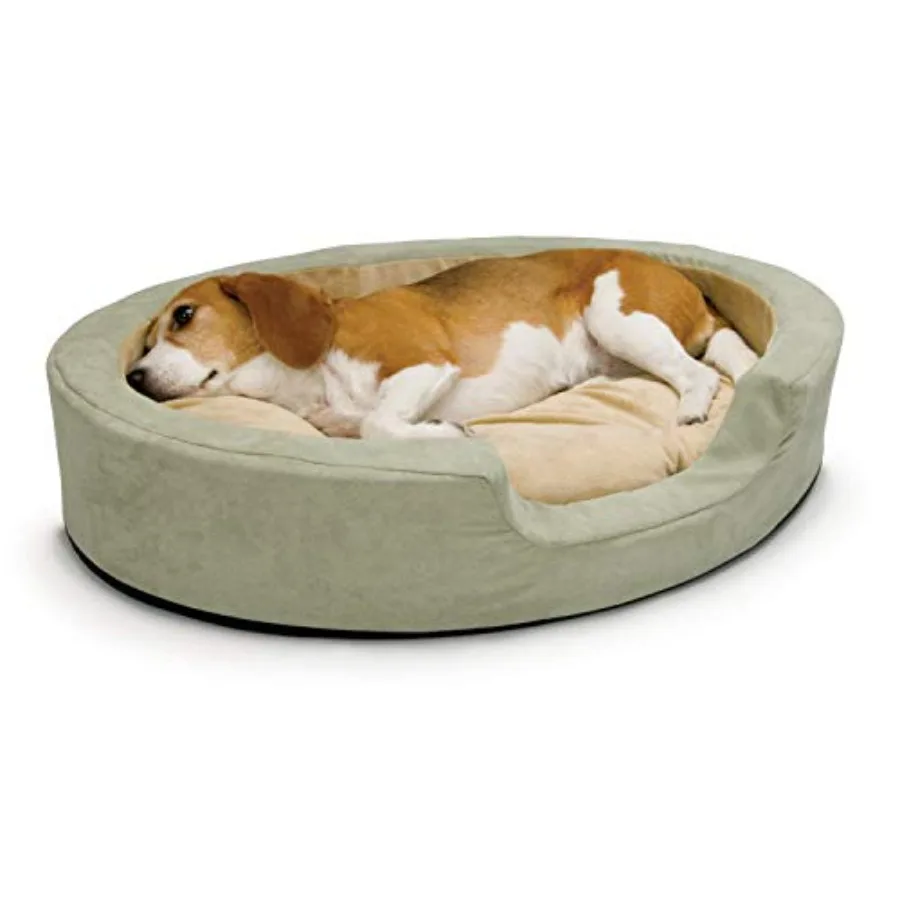 

Heated Dog Bed Indoor Thermo-Snuggly Sleeper with Removable Waterproof Heated Pad Calming Pillow Pet Bed Machine Washable Safet