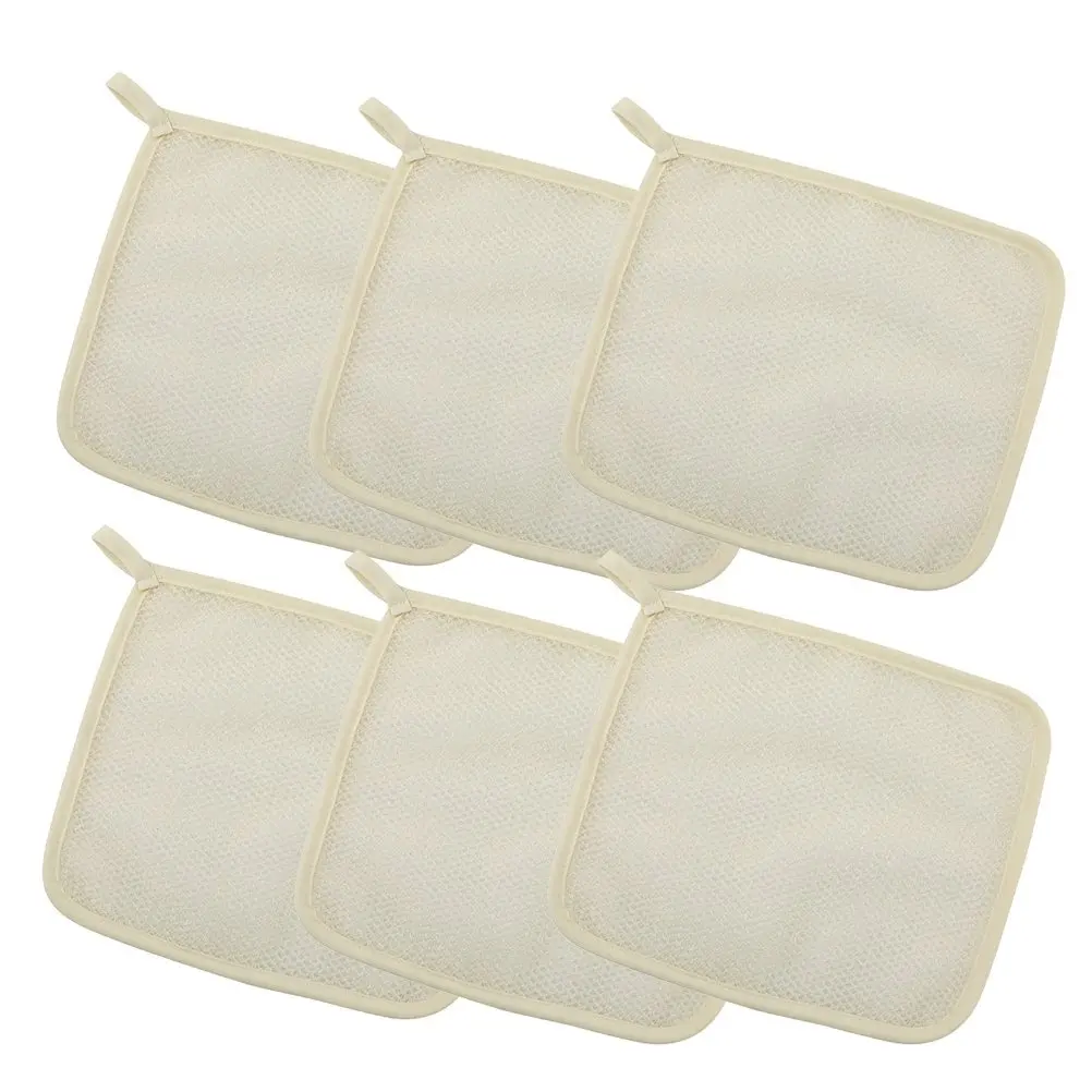 

Набор из 6 нейлоновых отшелушивающих мочалок для спины, расширяемые, мягкие, для очищения тела, аксессуары для душа и ванны